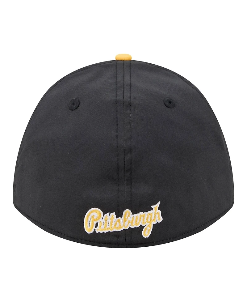 New Era Men's Black/Gold Pittsburgh Pirates Rope M-Crown A-Frame 39THIRTY Flex Hat