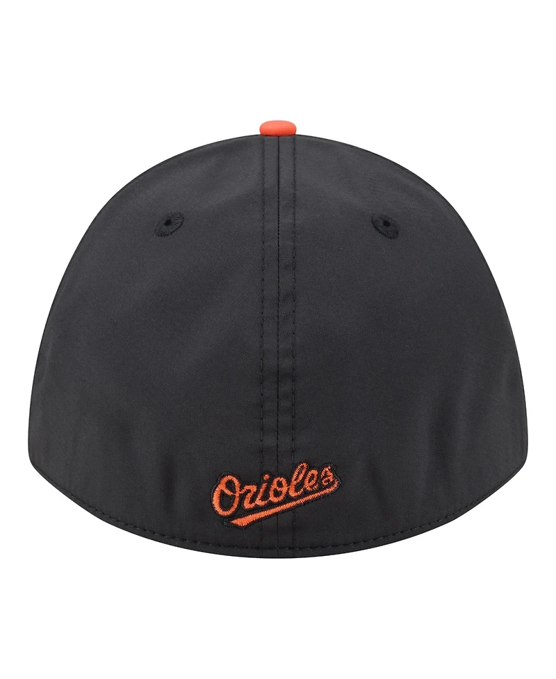 New Era Men's Black/Orange Baltimore Orioles Rope M-Crown A-Frame 39THIRTY Flex Hat