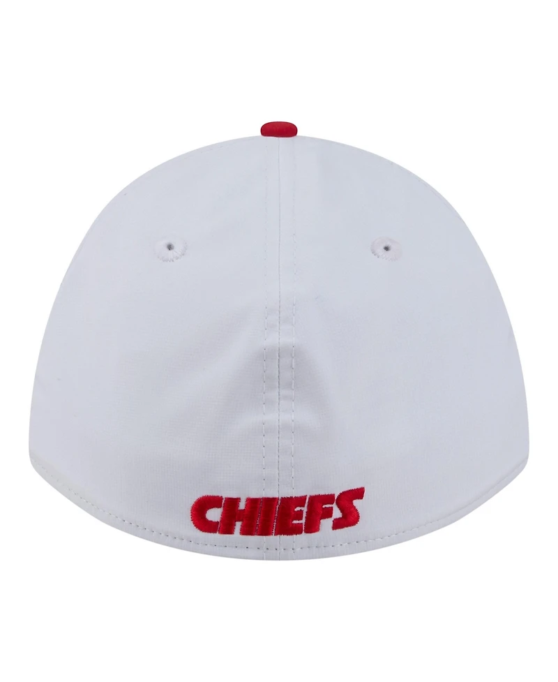 New Era Men's White/Red Kansas City Chiefs Patch 39THIRTY A-Frame M-Crown Perforated Flex Hat