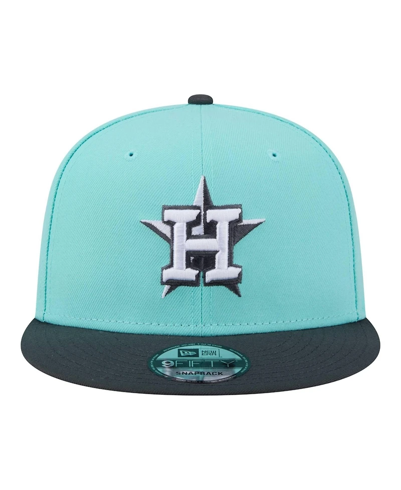 New Era Men's Turquoise/Charcoal Houston Astros Two-Tone Color Pack 9FIFTY Snapback Hat