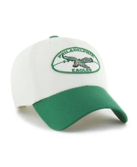 47 Brand Men's Cream/Kelly Green Philadelphia Eagles Pique Patch Clean Up Adjustable Hat