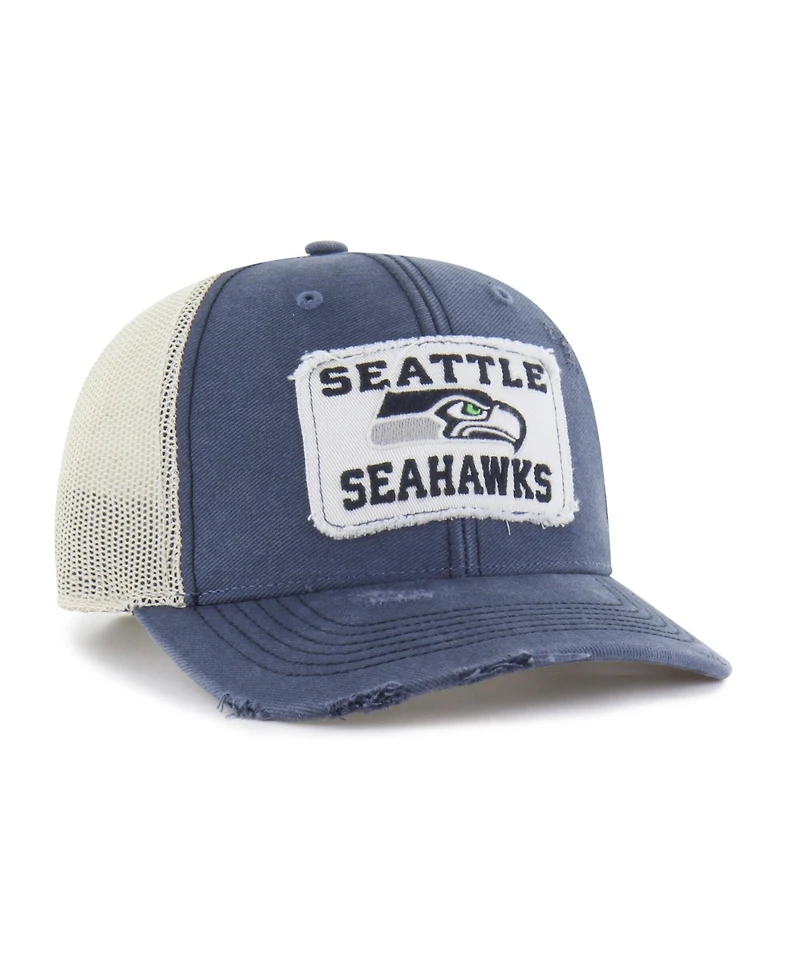 '47 Brand Men's Navy Seattle Seahawks Egremont Well-Worn Adjustable Trucker Hat