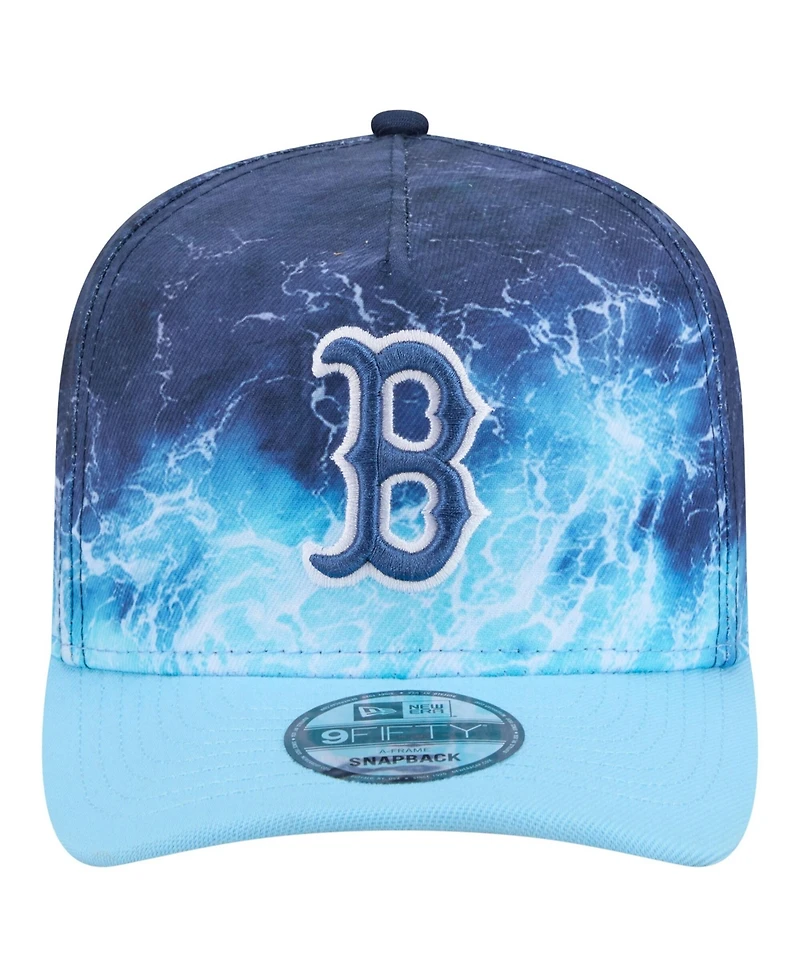 New Era Men's Light Blue Boston Red Sox Deep Water Pre-Curved 9FIFTY A-Frame Snapback Hat