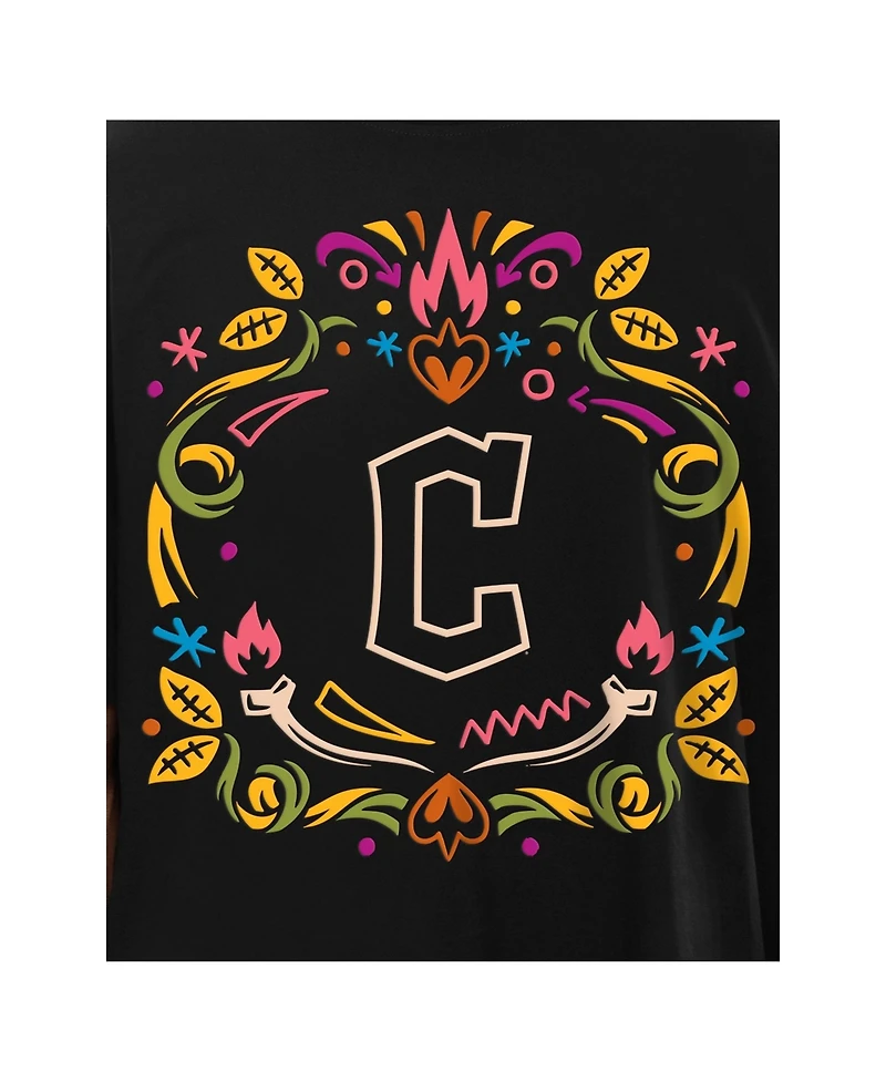 New Era Men's Black Cleveland Guardians Dia de los Muertos T-Shirt