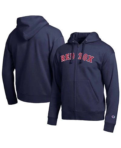 Champion Men's Boston Red Sox Navy All-Star Wordmark Full-Zip Hoodie
