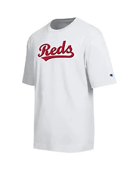 Champion Men's White Cincinnati Reds All Star Arched Chenille Wordmark T-Shirt