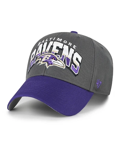 '47 Brand Men's Charcoal Baltimore Ravens Split Block Mvp Adjustable Hat