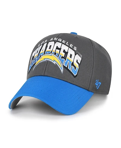 '47 Brand Men's Charcoal Los Angeles Chargers Split Block Mvp Adjustable Hat