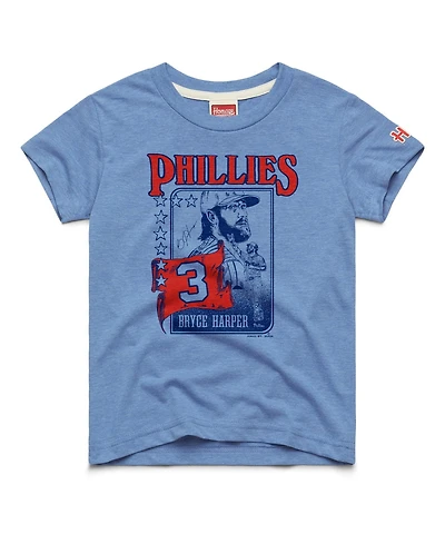 Homage Big Boys and Girls Bryce Harper Light Blue Philadelphia Phillies Player Graphic Tri-Blend T-Shirt