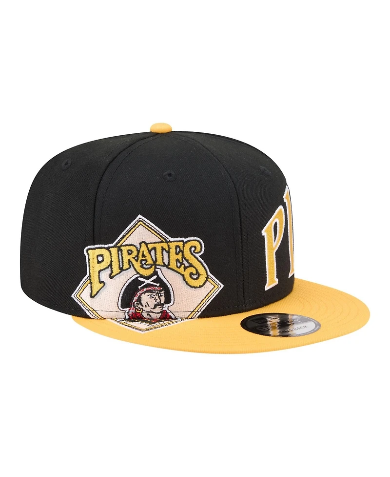 New Era Men's Black/Gold Pittsburgh Pirates Stretched Two-Tone 9FIFTY Adjustable Hat
