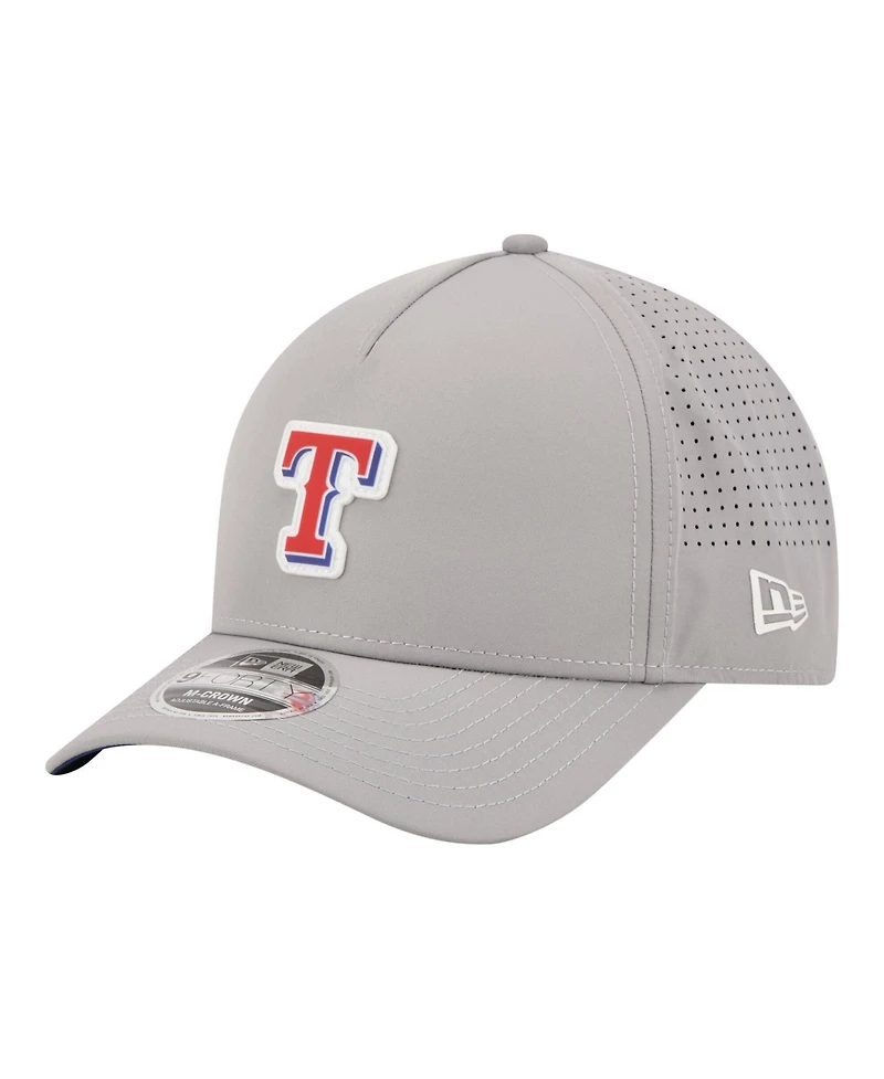 New Era Men's Gray Texas Rangers Micro Logo 9FORTY M-Crown A-Frame Adjustable Hat