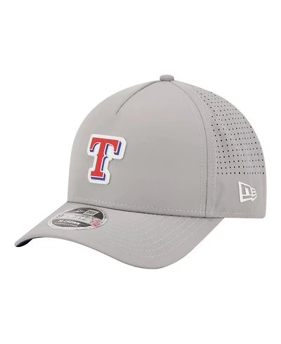 New Era Men's Gray Texas Rangers Micro Logo 9FORTY M-Crown A-Frame Adjustable Hat