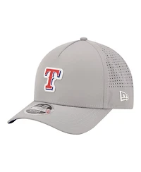 New Era Men's Gray Texas Rangers Micro Logo 9FORTY M-Crown A-Frame Adjustable Hat