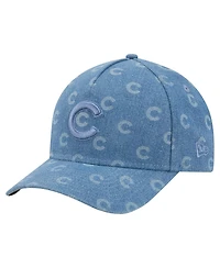 New Era Men's and Women's Denim Chicago Cubs A-Frame 9FORTY Adjustable Hat