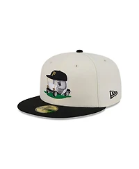 New Era Men's Cream/Black Pittsburgh Pirates Bullpen Cart 59FIFTY Fitted Hat