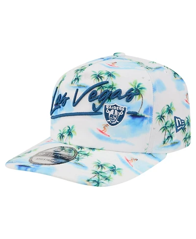 New Era Men's White Las Vegas Raiders Aloha 19TWENTY Adjustable Hat