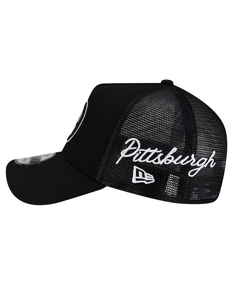 New Era Men's Black Pittsburgh Steelers City Script 9FORTY A-Frame Adjustable Hat