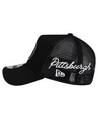 New Era Men's Black Pittsburgh Steelers City Script 9FORTY A-Frame Adjustable Hat
