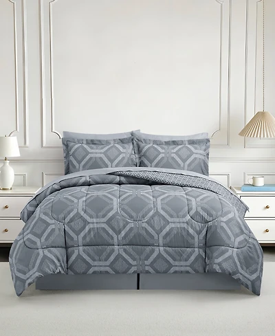 Macy's Darien Geo Reversible Microfiber 8-piece Comforter Set