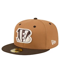 New Era Men's Light Brown/Dark Brown Cincinnati Bengals Two-Tone Walnut 59FIFTY Fitted Hat
