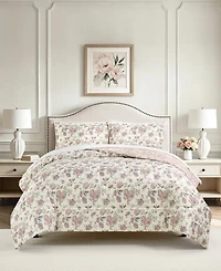 Macy's Painted Rose Reversible Microfiber 3-piece Comforter Set