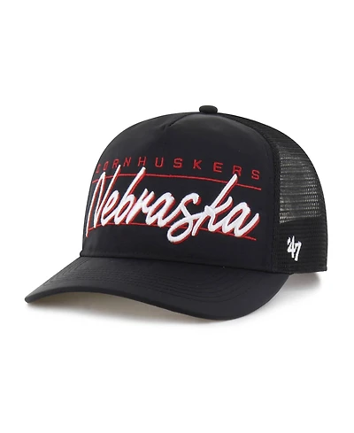 47 Brand Men's and Women's Black Nebraska Huskers brr° Condor Mesh Hitch Adjustable Hat