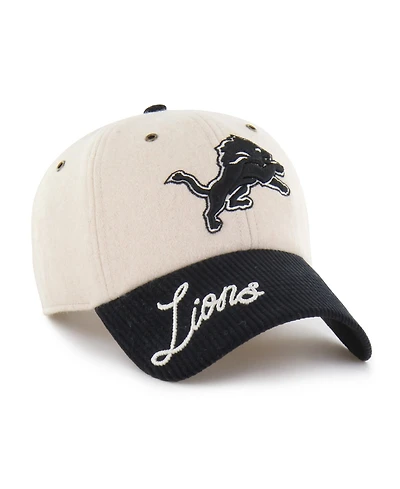 47 Brand Women's Natural/Black Detroit Lions Rope Script Clean Up Adjustable Hat