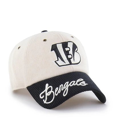 47 Brand Women's Natural/Black Cincinnati Bengals Rope Script Clean Up Adjustable Hat