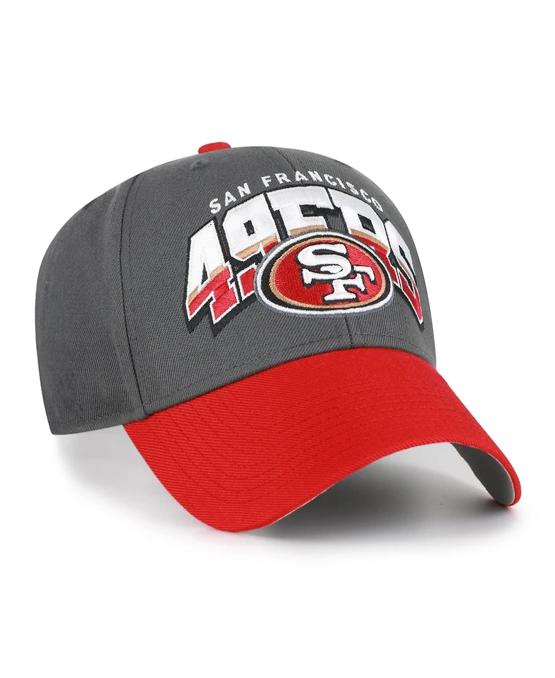 47 Brand Men's Charcoal San Francisco 49ers Split Block Mvp Adjustable Hat