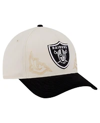 New Era Men's Cream/Black Las Vegas Raiders Western 9FORTY A-Frame Adjustable Hat
