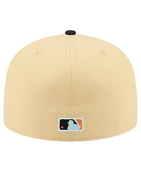 New Era Men's Light Beige Arizona Diamondbacks Two-Tone Embroidered Visor 59FIFTY Fitted Hat