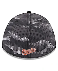 New Era Men's Black Baltimore Orioles Camo 39THIRTY A-Frame Flex Hat