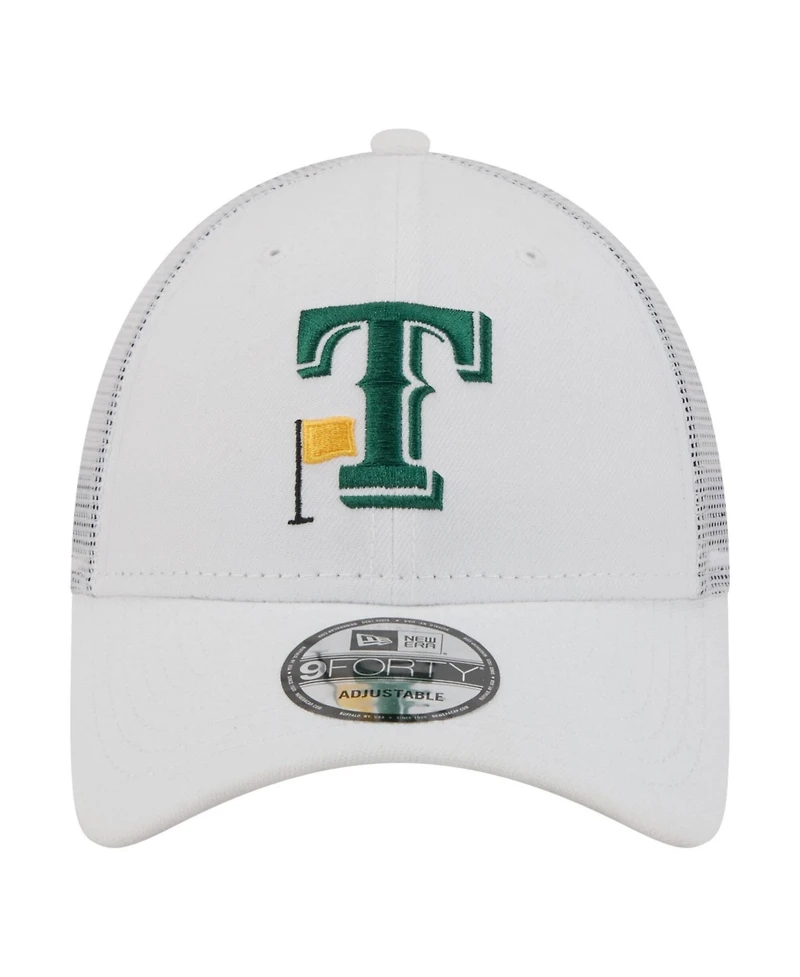 New Era Men's White Texas Rangers Flag 9FORTY Trucker Adjustable Hat