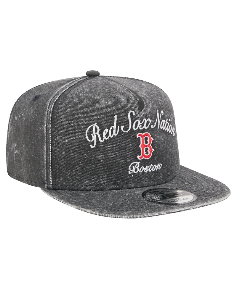 New Era Men's Black Boston Red Sox City Slogan A-Frame 9FIFTY Snapback Hat