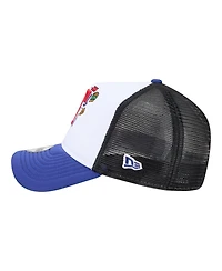 New Era Big Boys and Girls White/Royal Texas Rangers Food A-Frame 9FORTY Trucker Adjustable Hat