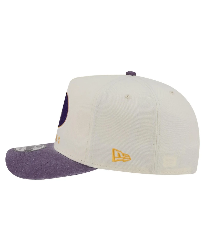 New Era Men's Cream/Purple Minnesota Vikings Washed A-Frame 9FIFTY Snapback Hat