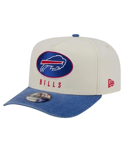 New Era Men's Cream/Royal Buffalo Bills Washed A-Frame 9FIFTY Snapback Hat