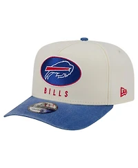 New Era Men's Cream/Royal Buffalo Bills Washed A-Frame 9FIFTY Snapback Hat
