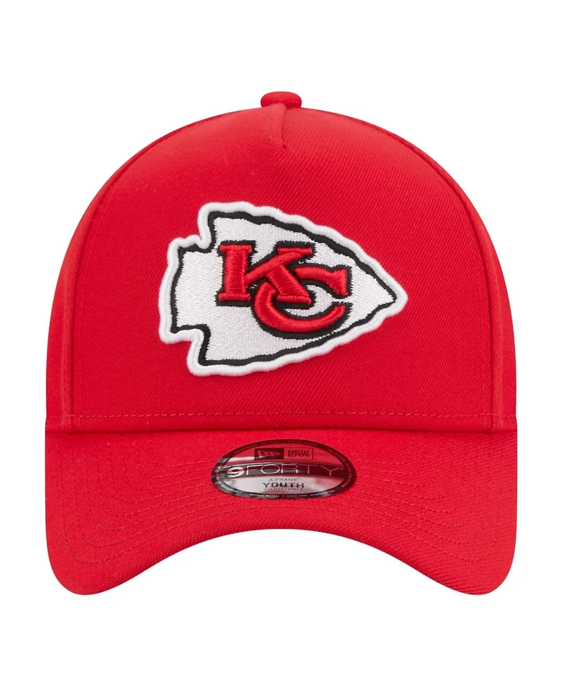 New Era Big Boys and Girls Red Kansas City Chiefs 9FORTY A-Frame Adjustable Hat