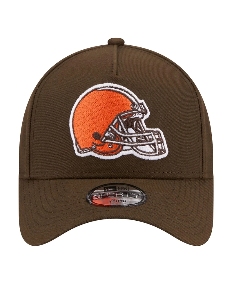 New Era Big Boys and Girls Brown Cleveland Browns 9FORTY A-Frame Adjustable Hat