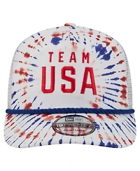 New Era Men's and Women's White Team Usa Firework 19TWENTY Rope Trucker Snapback Hat