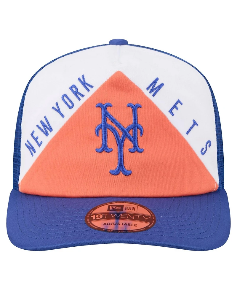 New Era Men's White/Royal New York Mets Retro Cut 19TWENTY Adjustable Trucker Hat
