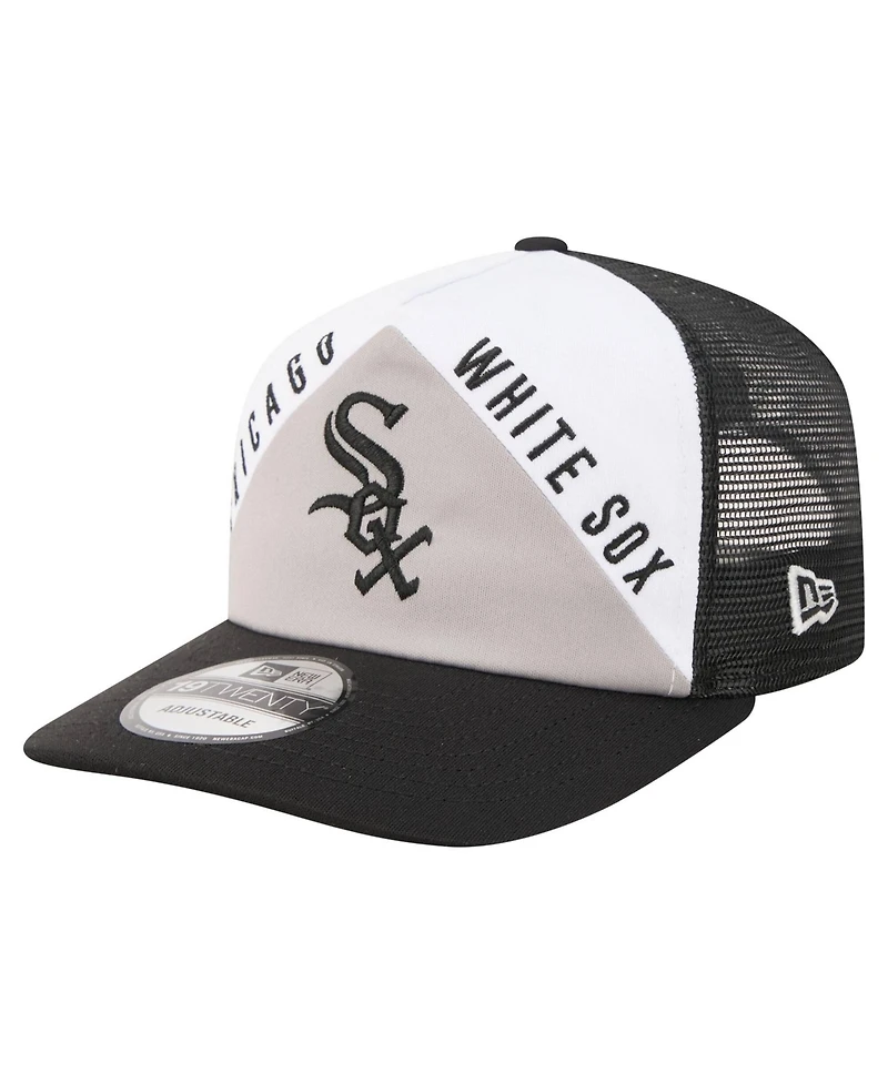 New Era Men's White/Black Chicago White Sox Retro Cut 19TWENTY Adjustable Trucker Hat