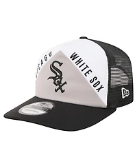 New Era Men's White/Black Chicago White Sox Retro Cut 19TWENTY Adjustable Trucker Hat