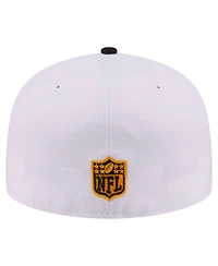 New Era Men's White/Black Pittsburgh Steelers Retro Swoop 59FIFTY Fitted Hat