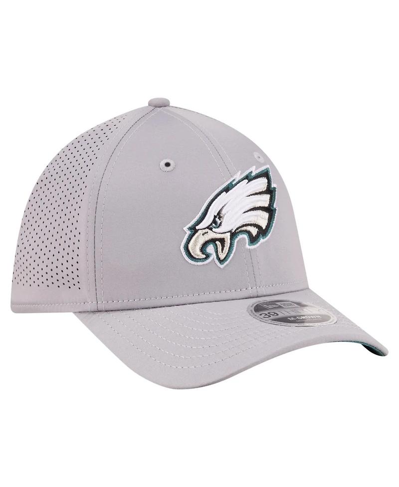 New Era Men's Gray Philadelphia Eagles 39THIRTY M-Crown Flex Fit Hat