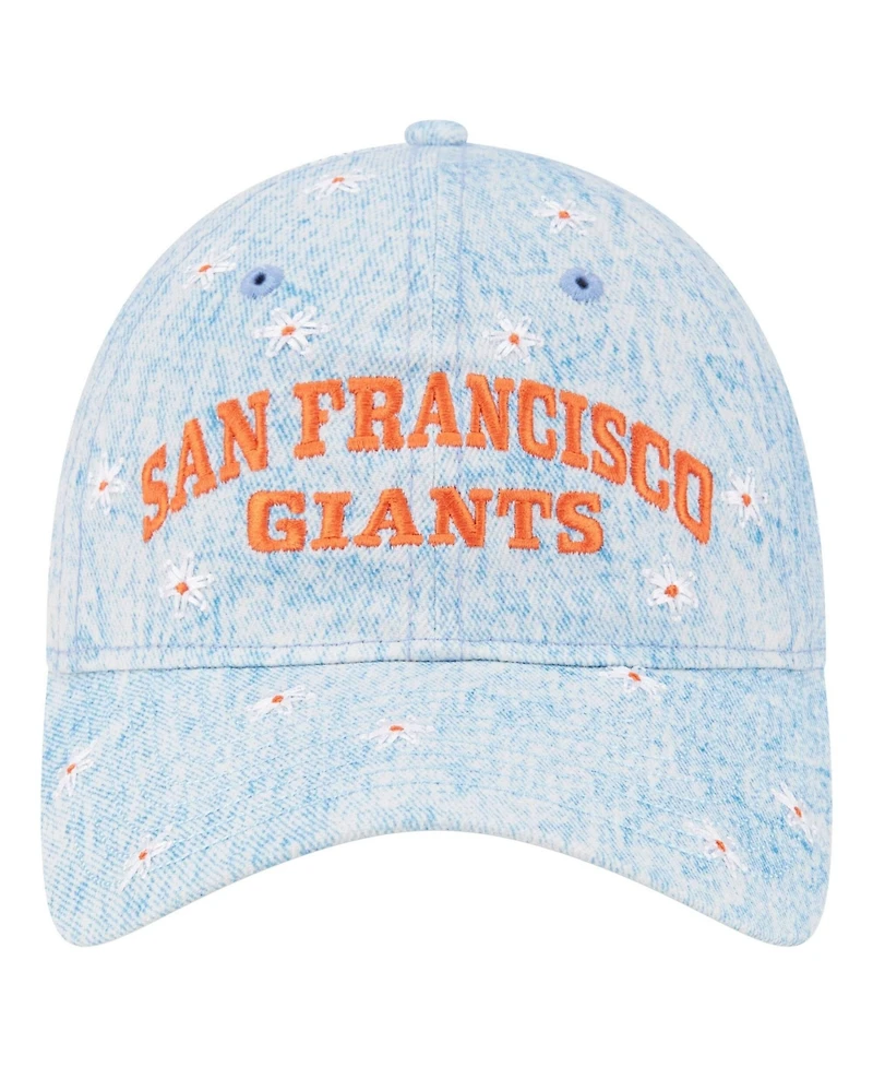 New Era Women's Light Blue San Francisco Giants Daisy All Over 9TWENTY Adjustable Hat