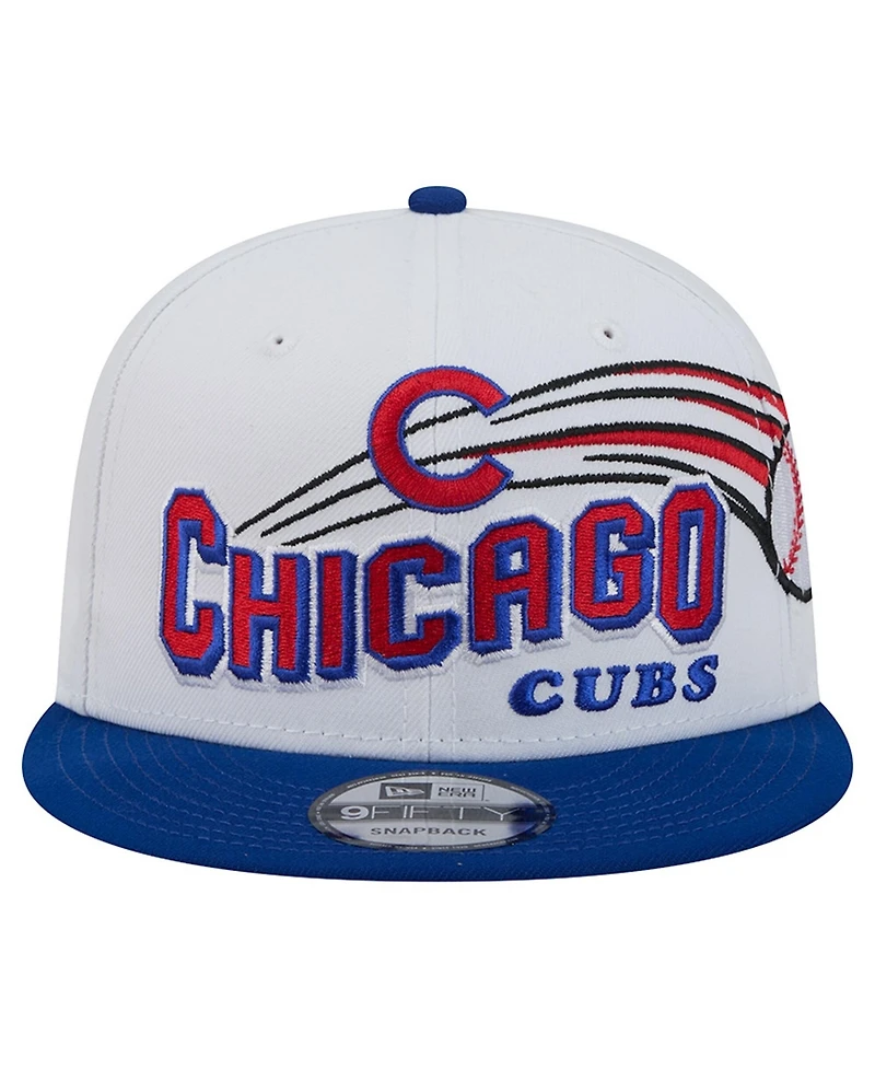 New Era Men's White Chicago Cubs Retro Sweep 9FIFTY Snapback Hat