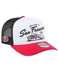 New Era Men's White/Scarlet San Francisco 49ers Foodie 9FIFTY A-Frame Trucker Snapback Hat