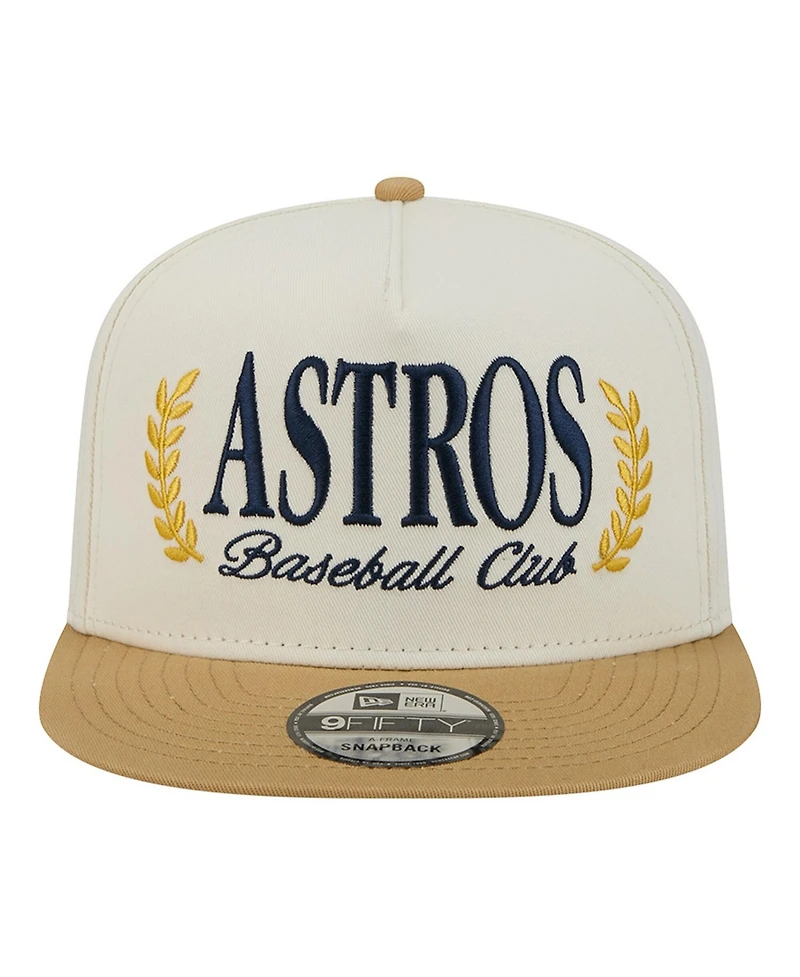 New Era Men's Cream Houston Astros Club 9FIFTY A-Frame Snapback Hat